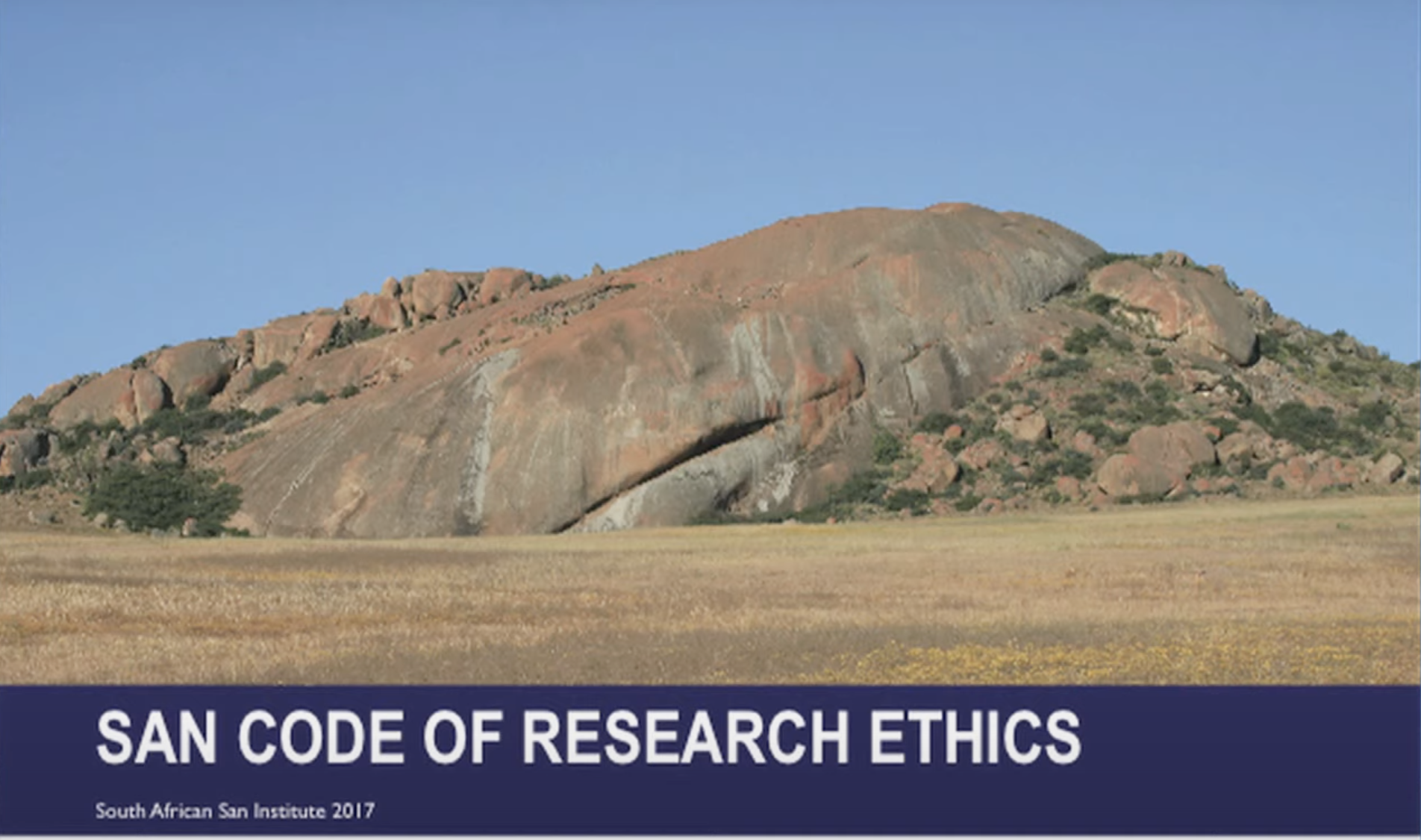 ‘Come through the door, not the window’: The San Code of Research Ethics (San Code)
